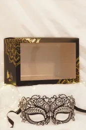 Venezianische Maske schwarz mit Strass