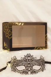 Venezianische Maske schwarz mit Strass
