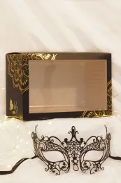 Venezianische Maske schwarz mit Strass
