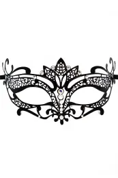 Venezianische Maske schwarz mit Strass