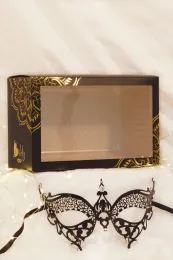 Venezianische Maske schwarz mit Strass
