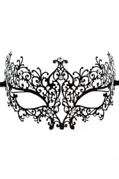 Venezianische Maske schwarz mit Strass