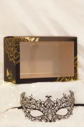 Venezianische Maske schwarz mit Strass