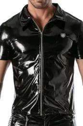 Vinyl Zipped Vest schwarz