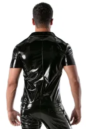 Vinyl Zipped Vest schwarz