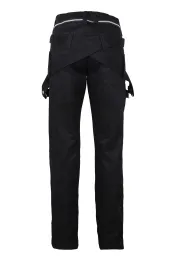 Waist Zipper Pants Denim schwarz