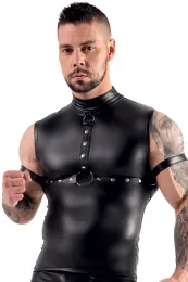 Wetlook Bondage Top schwarz