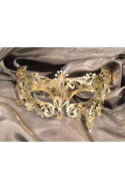 Venezianische Maske goldfarbig mit Strass