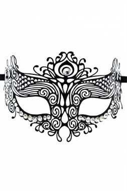 Venezianische Maske schwarz mit Strass