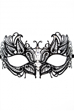 Venezianische Maske schwarz mit Strass