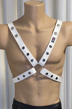 Leder Harness 03-3H weiß