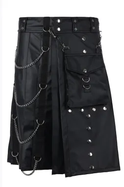 Belt Kilt Wetlook schwarz