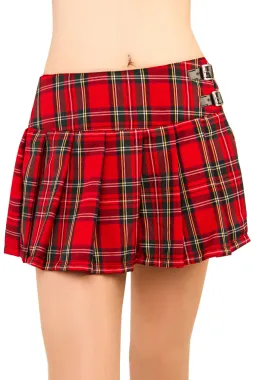 Black Pistol Buckle Mini Tartan rot