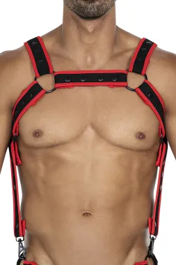 Brust-Harness 05 schwarz/rot