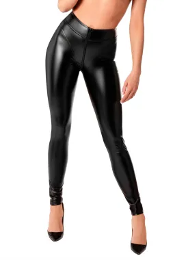 F332 Wetlook Leggings schwarz