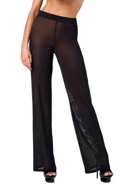 F374 Onyx Sheer Palazzo Hose schwarz