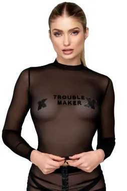 F389 Troublemaker Top schwarz