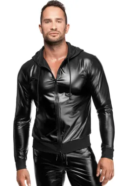 H086 Herren Kapuzen Jacke schwarz