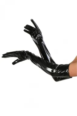 Lack Handschuhe schwarz