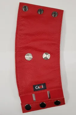 Leder Armband mit Zip 02-3H rot