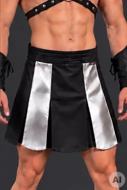 Leder Gladiator Rock 01 schwarz/silbern
