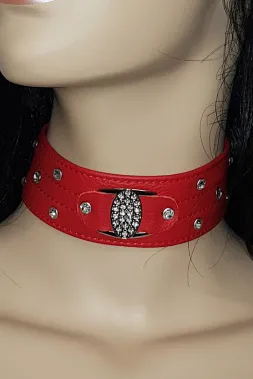 Leder Halsband 06 rot