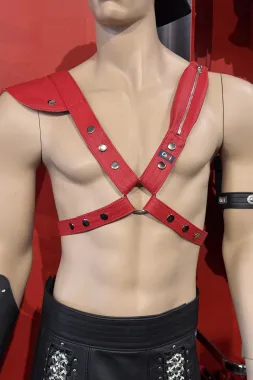 Leder Harness 06 rot