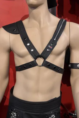 Leder Harness 06 schwarz