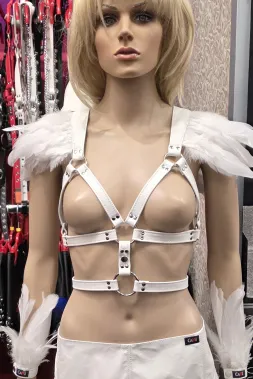 Leder Harness 11 weiß