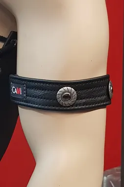 Leder Oberarmband 01-2R schwarz