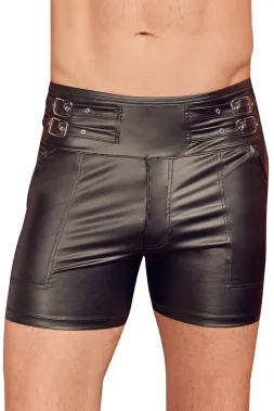 Shorts mit Schnallenriemen schwarz