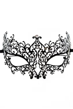 Venezianische Maske schwarz mit Strass