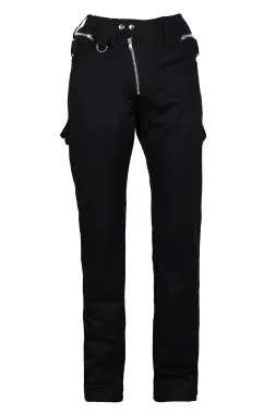 Waist Zipper Pants Denim schwarz