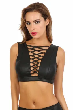 Wetlook Top schwarz